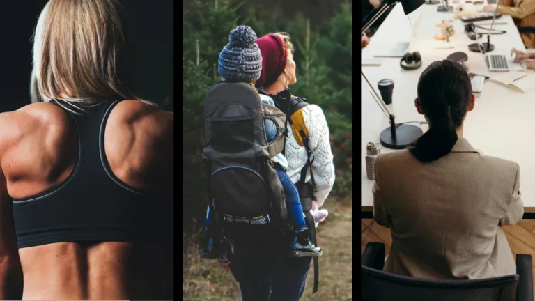 Athlete in gym, couple hiking, and office worker exemplifying Time management, work-life balance, and support in their routines - Dream Life Space.